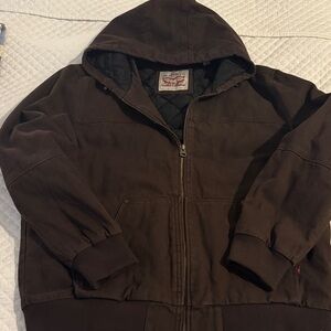 Levi Men's Brown Hooded Jacket